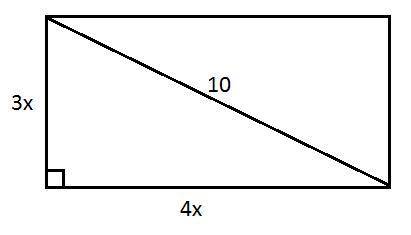 Найдите периметр прямоугольника, если смежные стороны относятся как 3:4, а диагональ прямоугольника