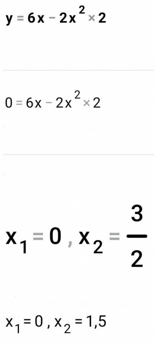 решить y=6x-2x^2 Зарание