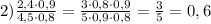 2)\frac{2,4\cdot0,9}{4,5\cdot0,8} = \frac{3\cdot0,8\cdot0,9}{5\cdot0,9\cdot0,8} = \frac{3}{5} = 0,6