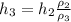 h_3 = h_2\frac{\rho_2}{\rho_3}