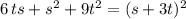 6\, ts+s^2+9t^2=(s+3t)^2