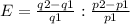 E=\frac{q2-q1}{q1} : \frac{p2-p1}{p1}