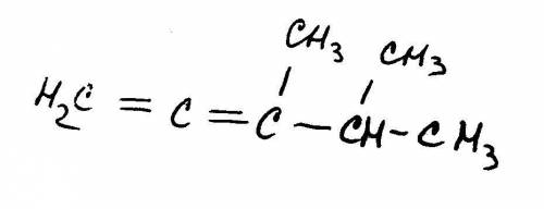 Напишите структурную формулу, отвечающую названию 3,4-Диметил 1,2-Пентадиен​