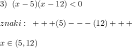 3)\; \; (x-5)(x-12)