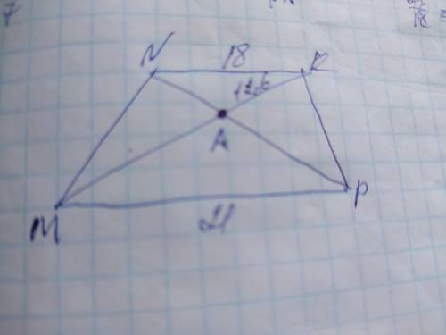 Четырёхугольник MNKP - трапеция (NK//MP) A - точка пересечения диагоналей. Найдите MA и MK, если NK