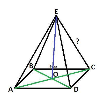 Сторона основания правильной четырехугольной пирамиды равна 6,а высота пирамиды равна 3\sqrt{2} найд