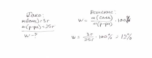 При выпаривании 25 г раствора получили 3 г соли найти масовую долю раствора​