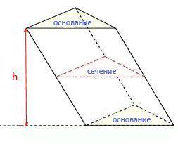 Изобразите две наклонных треугольных призмы. а) Для первой призмы: − отметьте на рисунке её высоту;