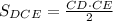 S_{DCE} =\frac{CD\cdot CE}{2}