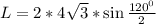 L=2*4\sqrt{3}*\sin\frac{120^0}{2}