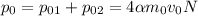 p_{0}=p_{01}+p_{02}=4\alpha m_{0}v_{0}N