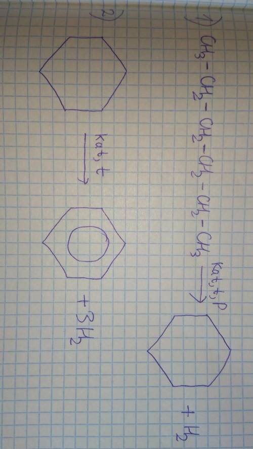 Напишите уравнения реакций, с которых можно осуществить следующие превращения: Гексан → циклогексан