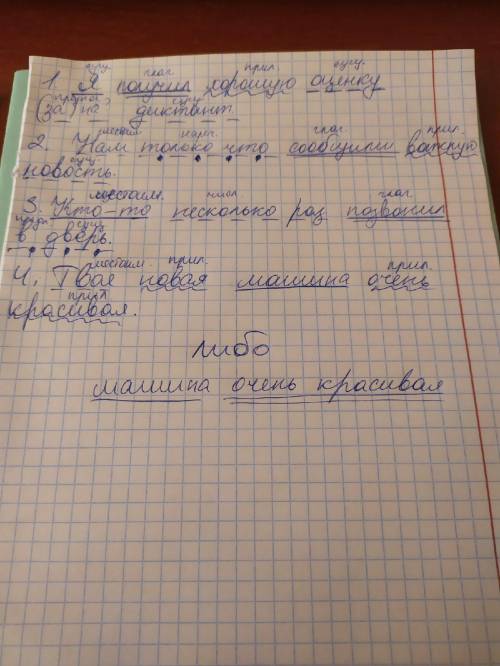 Синтаксический разбор предложений : 1.я получил хорошую оценку на диктант. 2 нам только что сообщили