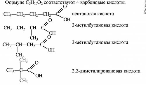 Изобразите и дайте названия трем карбонильным соединениям, имеющим суммарную формулу С5Н10О2