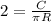 2 = \frac{C}{\pi R}