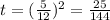 t=(\frac{5}{12} )^{2} =\frac{25}{144}