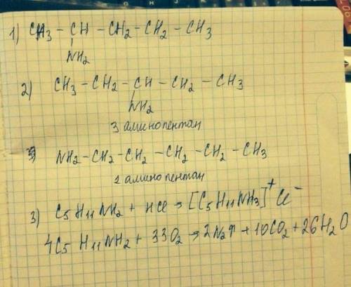 Напишите изомеры для аминопентана и дайте им названия