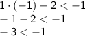 \displaystyle \sf 1\cdot(-1)-2