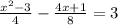 \frac{x^2-3}{4}-\frac{4x+1}{8}=3