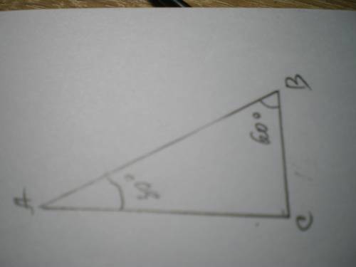 Один из острых углов прямоугольного треугольника равен 60°, а сумма короткого катета и гипотенузы ра