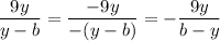 \dfrac{9y}{y-b}=\dfrac{-9y}{-(y-b)}=-\dfrac{9y}{b-y}