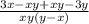 \frac{3x-xy+xy-3y}{xy(y-x)}