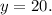 y=20.