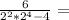 \frac{6}{2^{2} * 2^{4} -4 } =