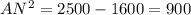 AN^{2} =2500-1600=900