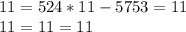 11=524*11-5753=11\\11=11=11