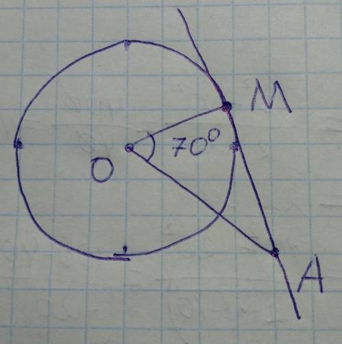 Известно, что АМ- касательная, где М-точка окружности. Угол АОМ сделайте с чертежом ​