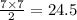 \frac{7 \times 7}{2} = 24.5