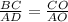 \frac{BC}{AD} =\frac{CO}{AO}