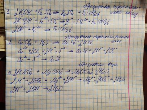 Запишите уравнения в молекулярном, полном ионном и сокращенном ионном виде. Объясните причину прохож