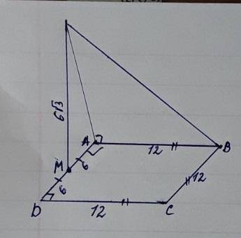 ів Через середину M сторони AD квадрата ABCD до його площини проведений перпендикуляр MK завдовжки 6
