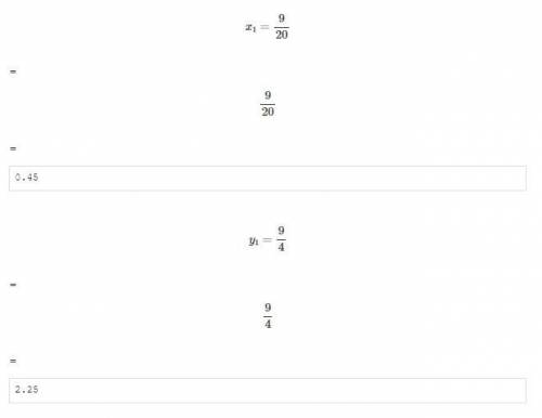 Реши систему уравнений: 2y+10x=9 10x−2y=0 ответ: (При необходимости ответ округлите до сотых!) x= y=