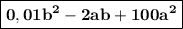 \boxed{\bf 0,01b^2-2ab+100a^2}