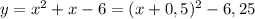 y=x^{2} + x - 6 = (x+0,5)^{2} - 6,25