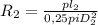 R_2=\frac{pl_2}{0,25pi D_2^2}