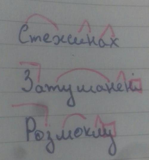 Розбір слів за будовою стежинах ,затуманені,розмоклу