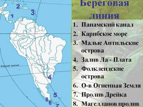 Совершите путешествие по карте: “проплывите” вдоль берегов любого материка и запишите в тетрадь назв