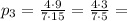 p_3 = \frac{4\cdot 9}{7\cdot 15} = \frac{4\cdot 3}{7\cdot 5} =