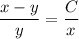 \dfrac{x-y }{y }=\dfrac{C}{x}