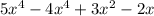 5x^{4}-4x^{4}+3x^{2}-2x