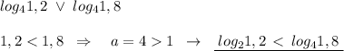 log_41,2\; \vee \; log_41,8\\\\1,21\; \; \to \; \; \underline {\; log_21,2\,