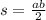 s = \frac{ab}{2}