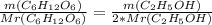 \frac{m(C_{6}H_{12}O_{6}) }{Mr(C_{6}H_{12}O_{6}) } = \frac{m(C_{2} H_{5}OH) }{2*Mr(C_{2} H_{5}OH)}