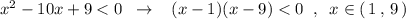 x^2-10x+9