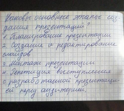 1. Каково происхождение термина «презентация»?2. Какая информация может быть размещена на слайде пре