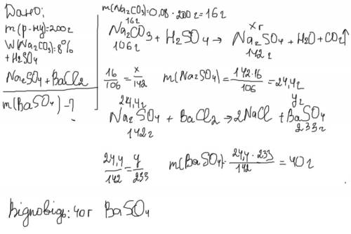 Обчисліть масу осаду, що утвориться внаслідок взаємодії розчинів барій хлориду та натрій сульфату, я